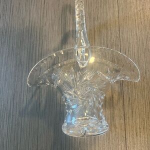 Vintage Glass Easter Basket with Handle
